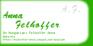 anna felhoffer business card
